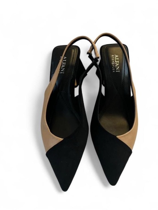 Alfani Shoes - Alfani Black and Tan Two-Tone Pointed Slingback Pumps